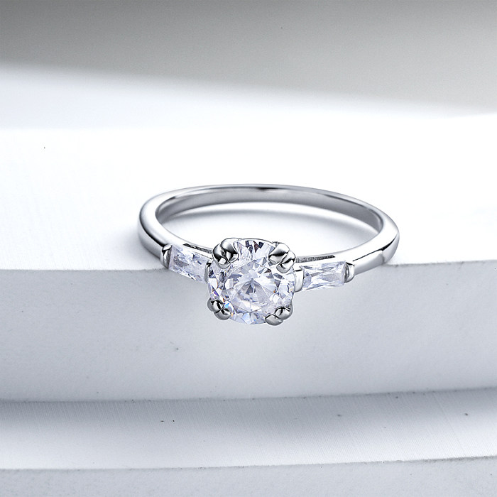 fabricante de joias de pedra moissanite de prata esterlina e anéis de noivado de diamante de prata