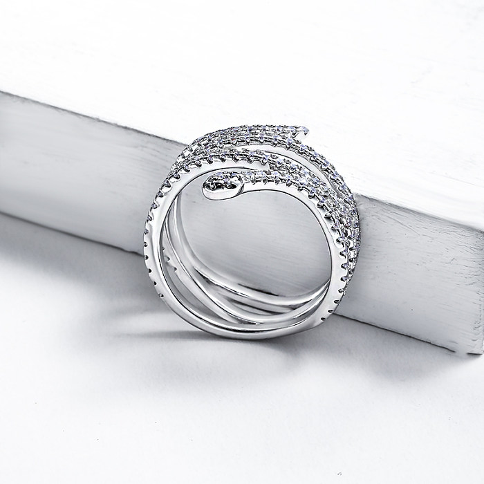 Moissanite Daimond Cubic Zircon 925 Silver White Gold Ring