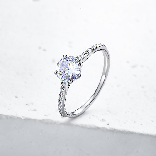 anéis de noivado solitário moissanite anel de noivado redondo moissanite anéis de noivado de diamante moissanite