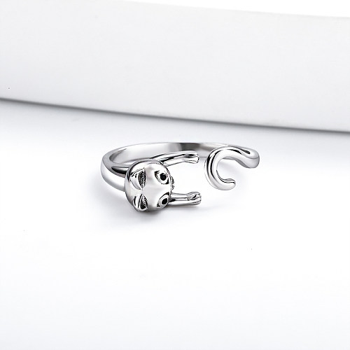 Unique Sterling Silver Cat Ring for Girls
