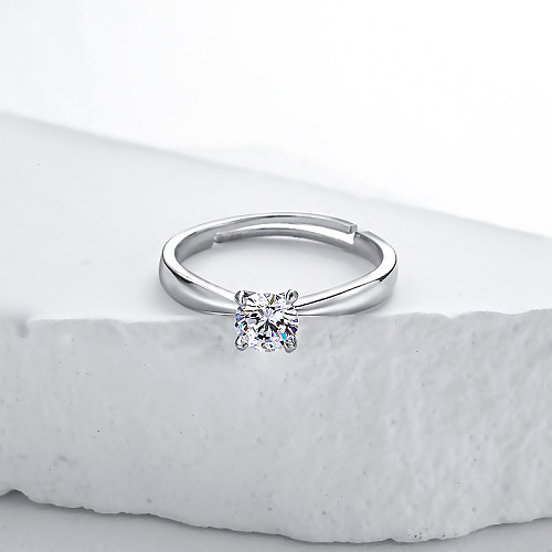 Anéis de zircônia cúbica de prata esterlina 925 anéis de prata esterlina para mulheres anéis de pedras preciosas de prata esterlina