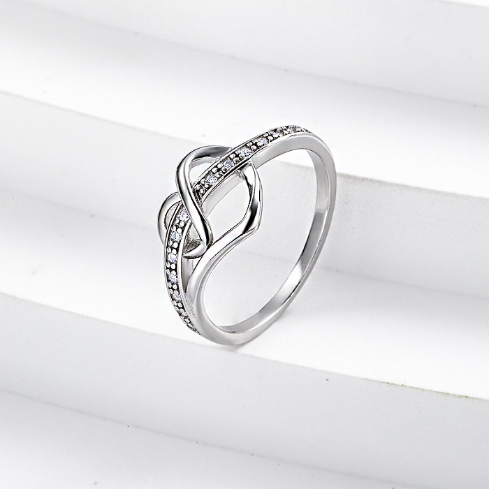 Kundenspezifischer Zirkon-Herz-Ring 925 Silber