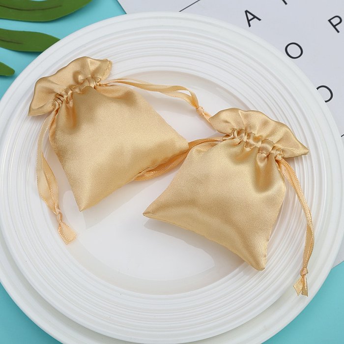 Simple Style Solid Color Satin Drawstring Jewelry Packaging Bags 1 Piece