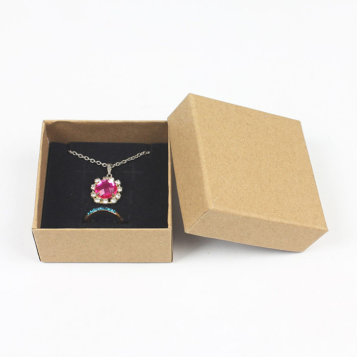 Joyero de papel pequeño regalo colgante pendientes de uñas caja de anillo caja de embalaje de joyería