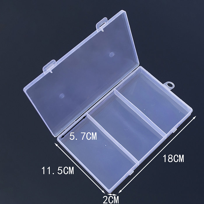 Boîte d'emballage transparente de bijoux de stockage de bureau en plastique de compartiment
