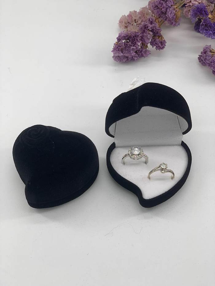 Wholesale Geometric Heart Shaped Flower Jewelry Packaging Velvet Box