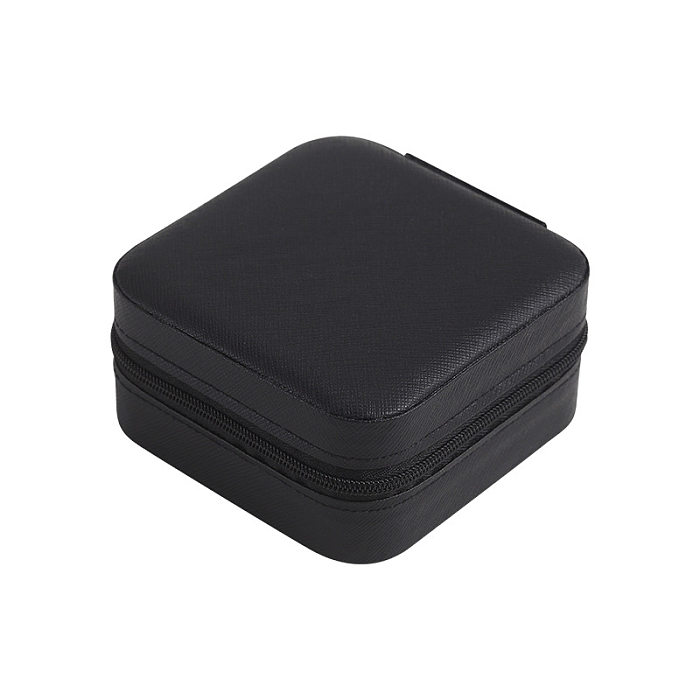 Basic Solid Color PU Leather Flannel Jewelry Boxes