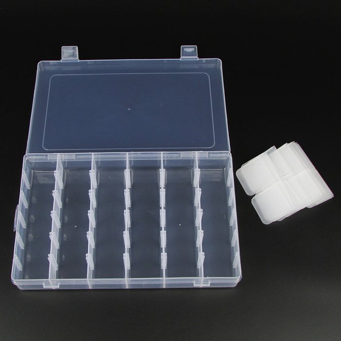 Jewelry box plastic detachable 36 small lattice jewelry necklace ring earrings storage box