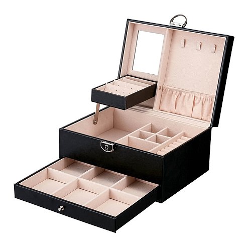 Fashion Square PU Leather Jewelry Boxes