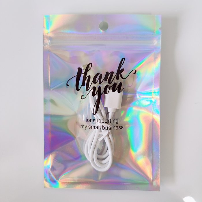 Fashion Simple Style Letter Synthetics 3D-Druck transparente Schmuckverpackungsbeutel