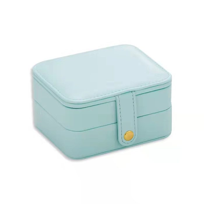 Basic Square Solid Color PU Leather Jewelry Boxes