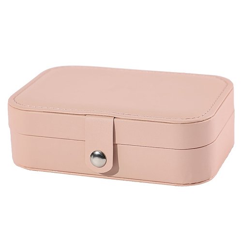 Simple fashion solid color Double Layer PU leather Jewelry Box