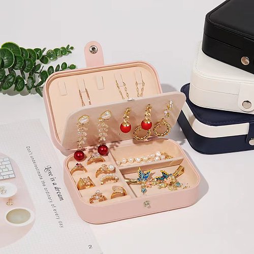 Basic Solid Color PU Leather Jewelry Boxes