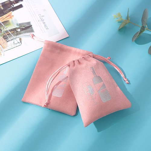 Simple Style Solid Color Flannel Fabric Drawstring Jewelry Packaging Bags 1 Piece