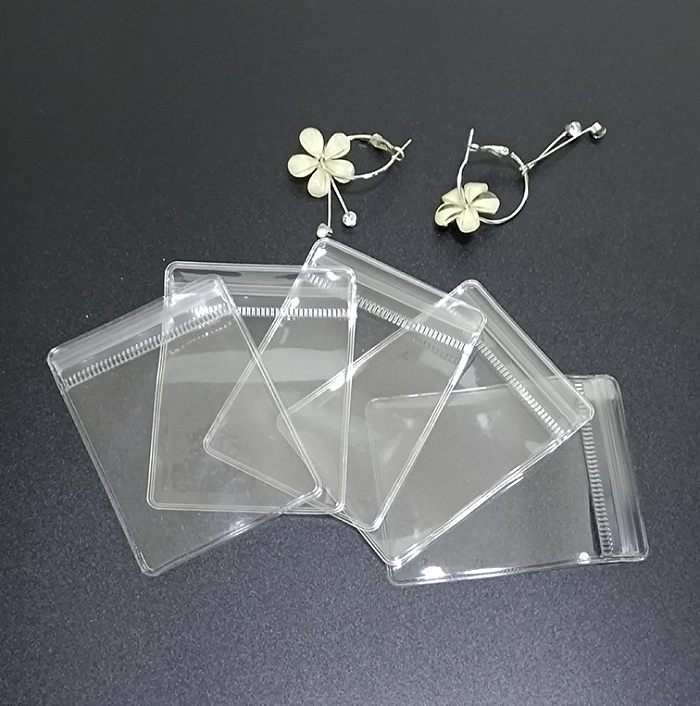 Simple Style Solid Color PVC Transparent Jewelry Packaging Bags 1 Set