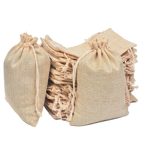 Bolsas de embalaje de joyería de pantalla de seda de saco de hilo de algodón de color sólido de estilo simple 1 pieza