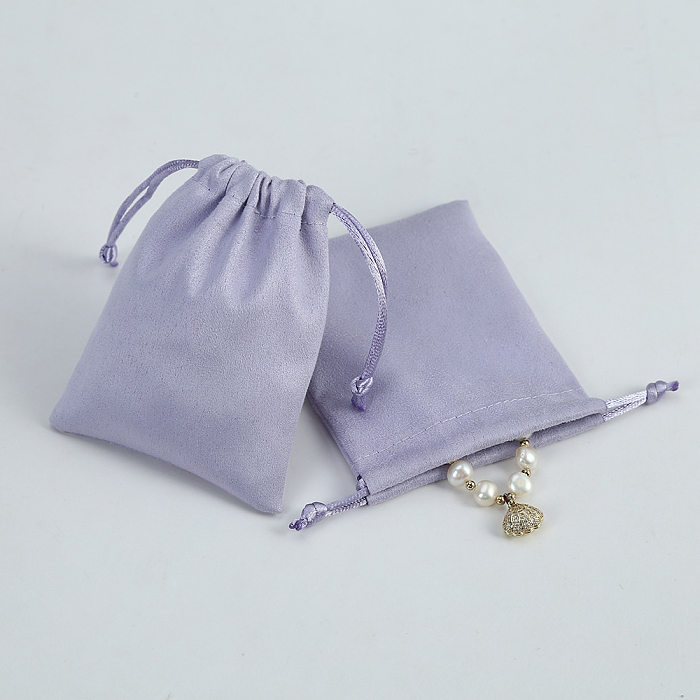 Simple Style Solid Color Cloth Drawstring Jewelry Packaging Bags 1 Piece