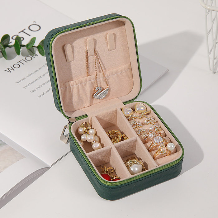 Boîtes à bijoux en tissu de couleur unie de style simple 1 pièce