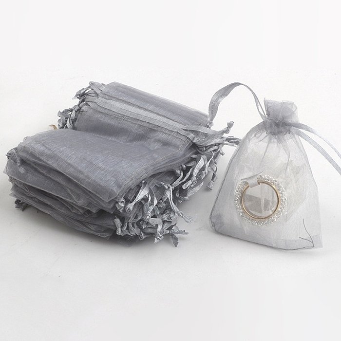 Saco de embalagem simples com cordão bronzeado de cor sólida