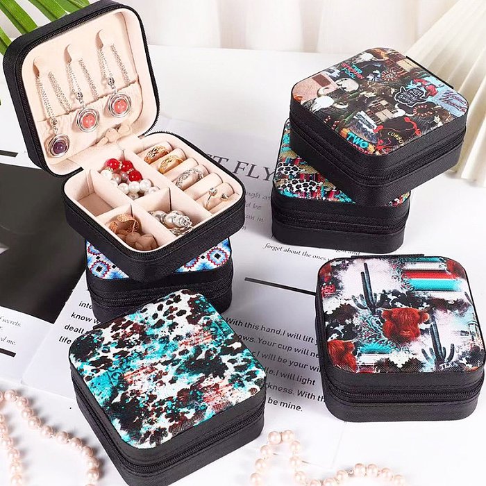 Fashion Leopard PVC Jewelry Boxes 1 Piece