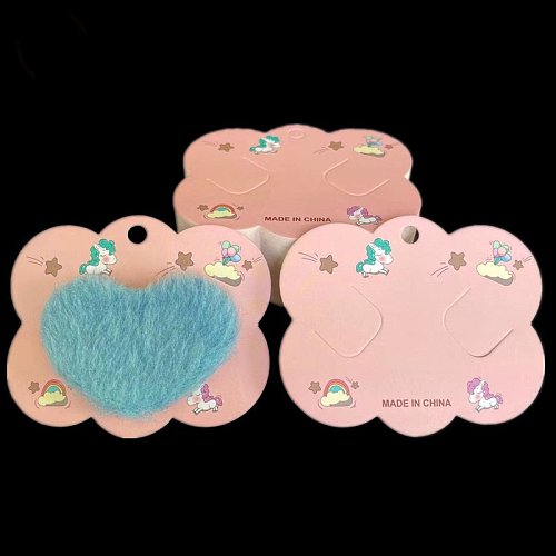 100PCS Hair accessories cardboard children39s hair accessories paper card pink cute hairpin card custom hair ring jewelry packaging cardboard