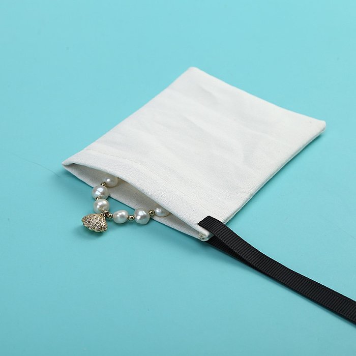 Sacos de embalagem de joias de algodão de cor sólida estilo simples com cordão 1 peça