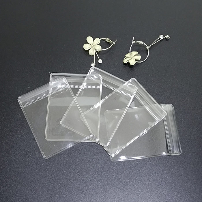 Simple Style Solid Color PVC Transparent Jewelry Packaging Bags 1 Set