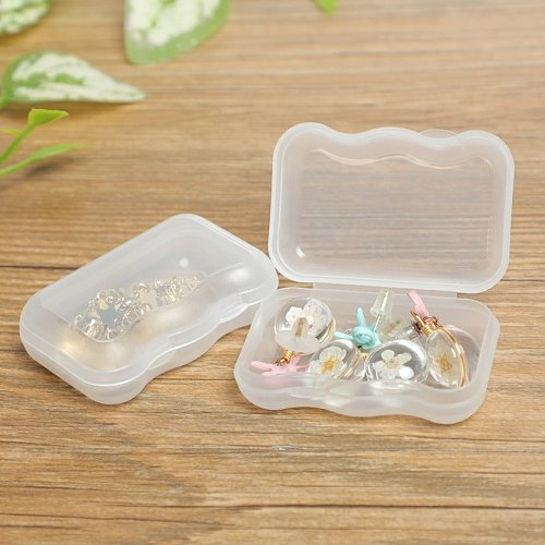 Caixa pequena de plástico transparente caixa de tampões de ouvido, mini acabamento, caixa de armazenamento de gancho de peixe, caixa de remédios