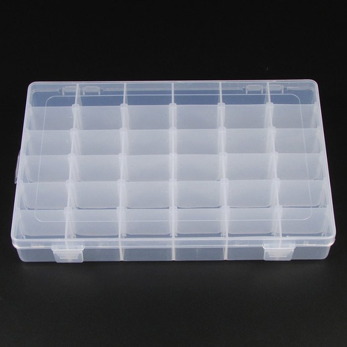 Jewelry box plastic detachable 36 small lattice jewelry necklace ring earrings storage box