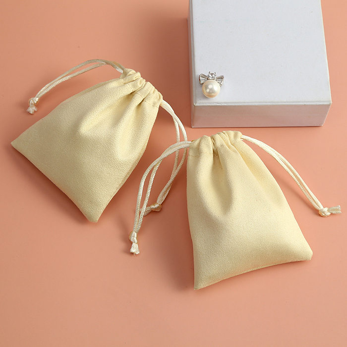 Sacos de embalagem de joias estilo simples cor sólida de pele sintética com cordão 1 peça