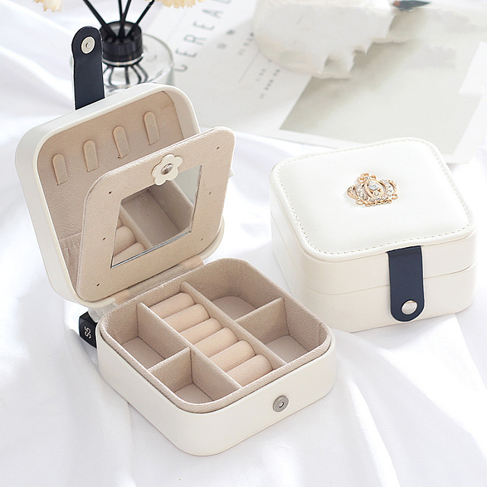 Fashion Crown Pu Leather Jewelry Boxes