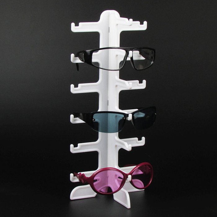 Jewelry shelf plastic 6 six desktop display storage sunglasses stand