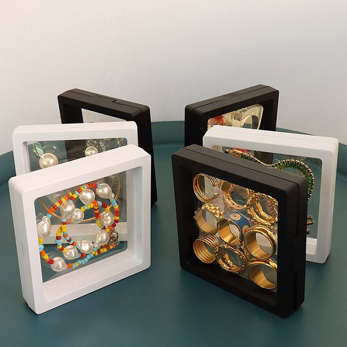 Simple Transparent Square Plastic Bracelet Ring Storage Box