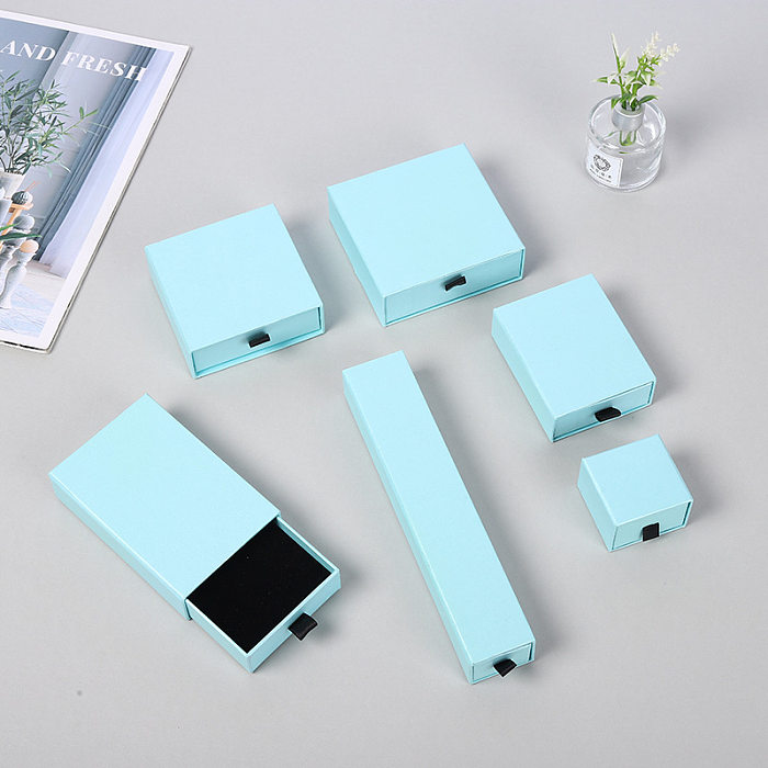 Simple Style Solid Color Paper Jewelry Boxes 1 Piece