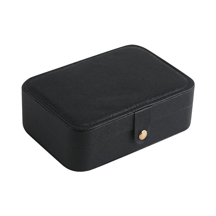 Basic Geometric Solid Color PU Leather Jewelry Boxes