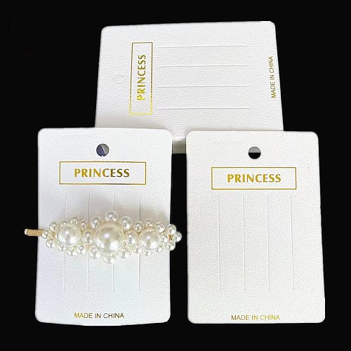 100pcs White bronzing clip card DIY paper card Korean version jewelry packaging card paper packaging bag headwear card wholesale