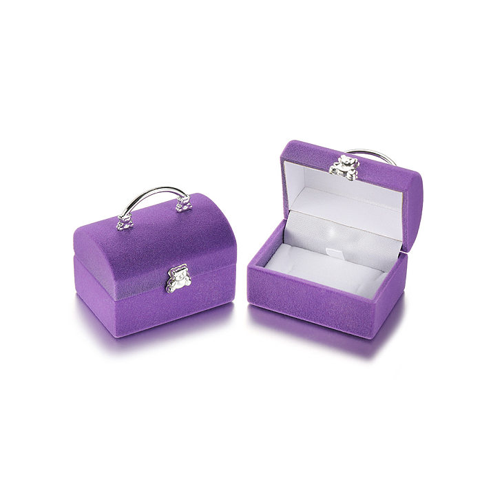 Fashion Heart Shape Flocking Jewelry Boxes