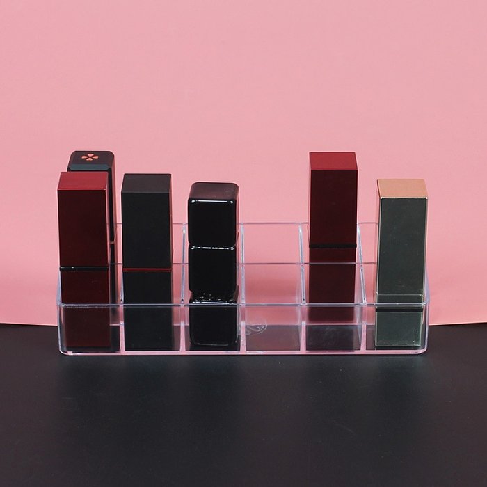 Étagère de rouge à lèvres 12 treillis spot brillant à lèvres transparent glaçure boîte de rangement de bureau