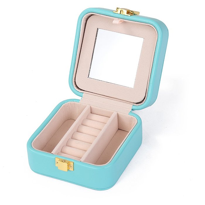 Fashion Solid Color Geometric Suede Jewelry Boxes