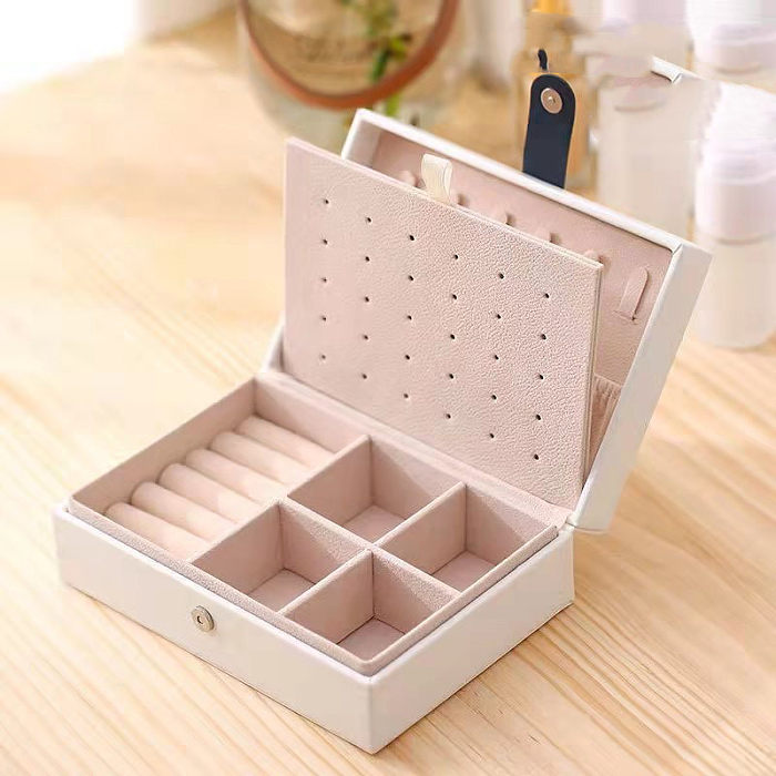 Simple Style Geometric PU Leather Jewelry Boxes