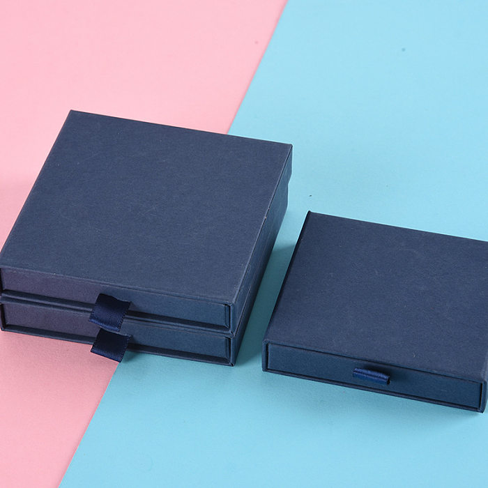 Boîtes à bijoux en papier de couleur unie de style simple 1 pièce