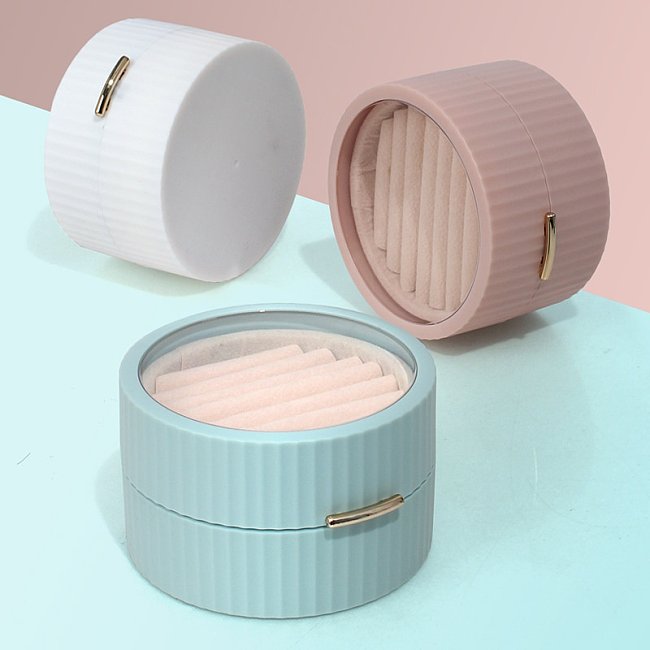 Fashion Stripe Solid Color ABS Jewelry Boxes