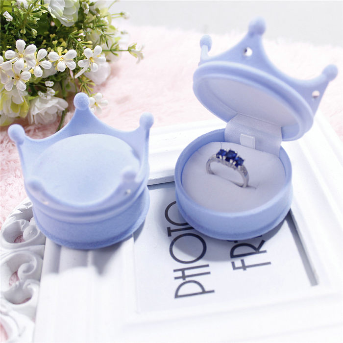 Fashion Cute Solid Color Shell Flower Crown Shaped Jewelry Box