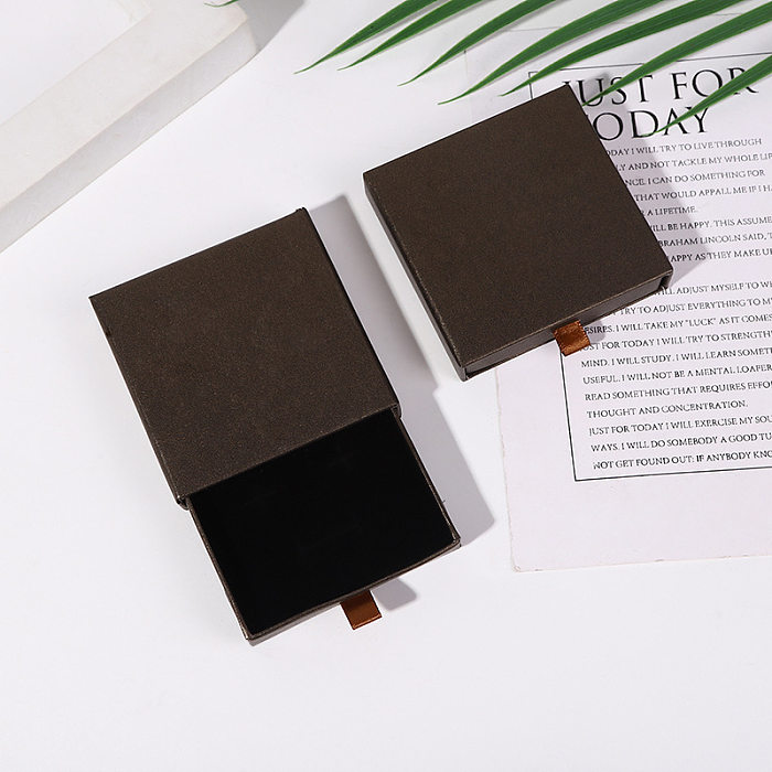 Simple Style Solid Color Paper Jewelry Boxes 1 Piece