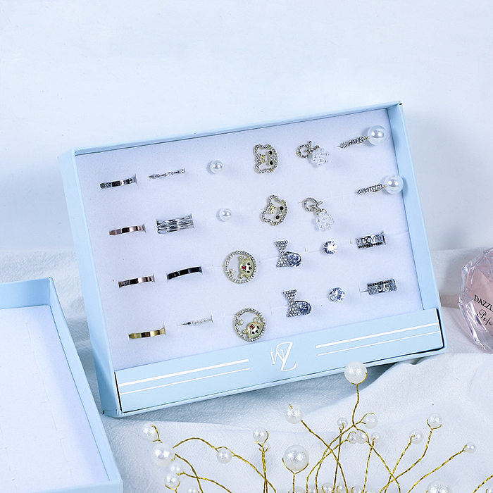 Ring storage box 24position transparent jewelry packaging box