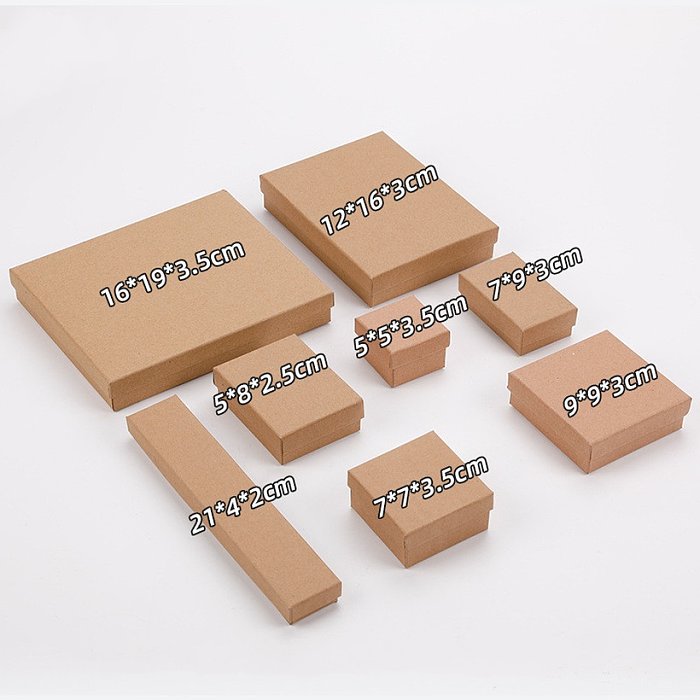 Simple Style Solid Color Kraft Paper Jewelry Boxes 1 Piece