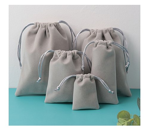 L'emballage de bijoux de cordon de tissu de couleur unie de style simple met en sac 1 pièce