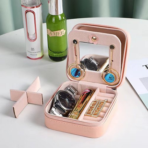 Fashion Solid Color PU Leather Jewelry Boxes