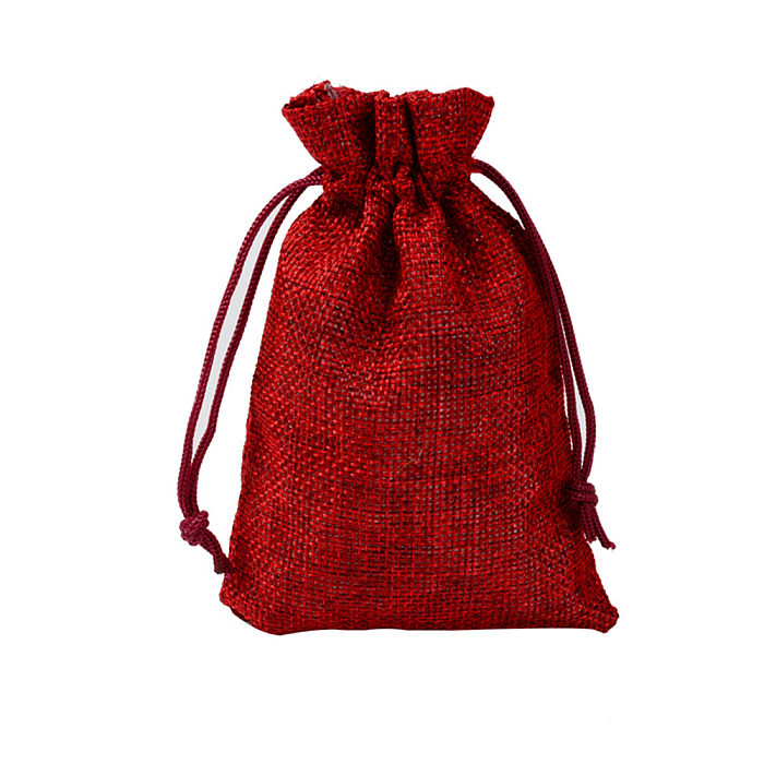 Simple Style Solid Color Cloth Drawstring Jewelry Packaging Bags