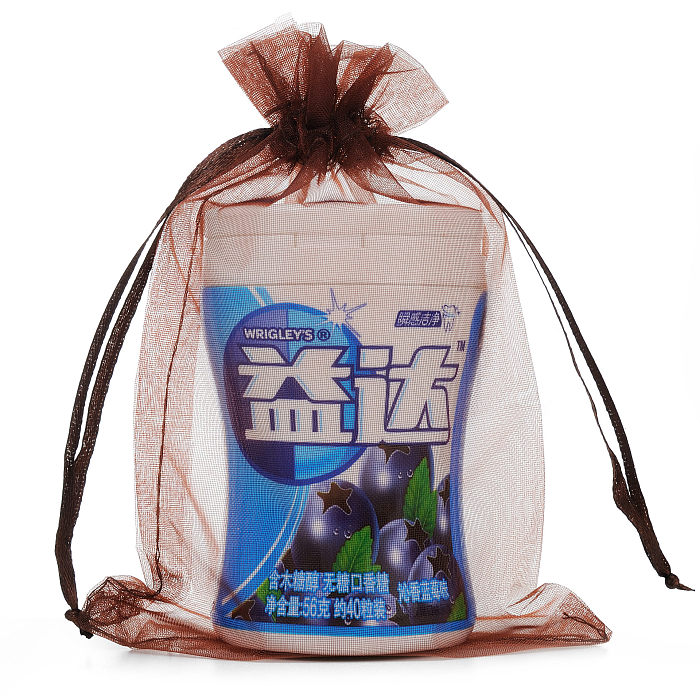 100 Uds bolsa de hilo de regalo de organza bolsas de embalaje de joyería de boca con cordón de color puro 1015cm